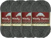 JubileeYarn Woolly Alpaca Yarn - 50g/Skein Fine Australian Alpaca Merino Wool - Jumbuck - 4 Skeins