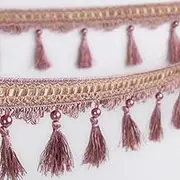 Fringe Trim，Curtain Tassels， 12 Yards Sewing Fringe Trim Braid Beaded Pendant Tassel Curtain Trims DIY Crafts Home Lampshades Sofa Table Decoration(Dark Purple)