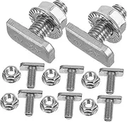 NUOBESTY 10 Sets Thread T Shaped Stainless Steel Screw and Flange Bolts for Sliding Mounting in Hydrofoil Tracks and Surfing Supplies Quick Setup Versatile and Stable Manufacturing