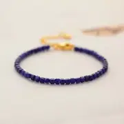 Natural Sodalite Stone Dainty Bracelet Blue Gemstone Bracelet Minimalist