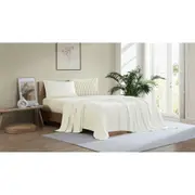 Ardor Boudoir King Frankie Stripe Reversible Bed Sheet/Pillowcase Set Yellow