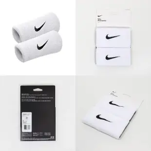 【NIKE 耐吉】護腕 Swoosh Doublewide Wristbands 白 黑 棉質 吸汗 運動 訓練 護具(NNN0510-1OS)