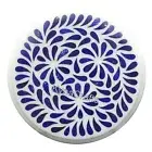 Lapis Lazuli Stone Coffee Table Top with Inlay Work Round Marble Corner Table