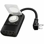 Timer Outlet, 24Hour Mechanical Timer Switch,2 Grounded Outlet Water Resistance