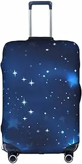 [pvinnk] Blue Shining Stars pattern Print Protective Luggage Cover Elastic Washable Suitcase Travel Gear Protector, White, Medium