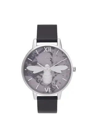 Olivia Burton The Shoreditch Collection Marble Black & Bee Women's Watch (OB16SHB03)