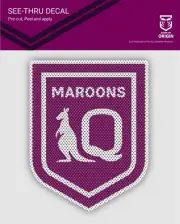 NRL Car See Thru Decal Sticker - Queensland Maroons - QLD - Size 14-18cm