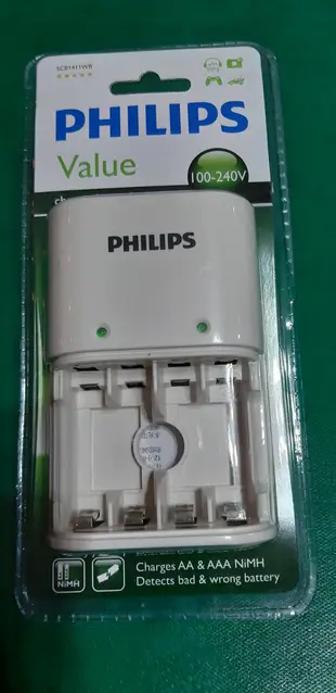 PHILIPS 飛利浦 SCB1411WB 四槽充電器 白色