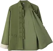 [ZKQP] Pure Cotton Tai Chi Uniform Kung Fu Jacket Chinese Traditional Tang Suit Men Martial Art Jacket