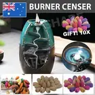 Smoke Backflow Mountain Waterfall Ceramic Incense Burner Holder Up 110 Free Cone