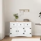 vidaXL Sideboard Solid Mexican Pinewood Corona Range White 132x43x78 cm