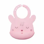 Tiny Twinkle - Silicone Roll-up Bib - Rose Bunny