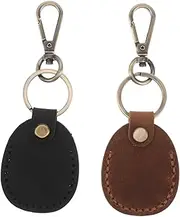 [TOGEVAL] 2pcs Retro Access Card Bag Keyring Pu Holder for Keychain Fob Bag and Smart Tags