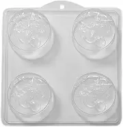 4 Cavity Round Celestial Stars Soap/Bath Bomb Mould Mold M33