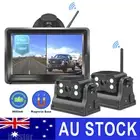 Wireless 5" Monitor 2x Reversing Camera 9600mA Battery Magnetic Base For Trailer