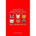 CAT LOVERS JOURNAL: THE LITTLE VOICES IN MY HEAD CAT FUNNY CHRISTMAS GIFT - RED DOTTED DOT GRID BULLET NOTEBOOK - DIARY, PLANNER, GRATITUD