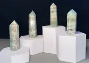 Green Calcite Tower,Quartz Crystal,Metaphysical,Reiki,Decor, Unique Gift
