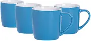 Argon Tableware Coloured Coffee Mugs - Blue - 350ml - Pack of 4 - Gloss Ceramic Stoneware Latte Cappuccino Cups Hot Chocolate Cups Colourful Mug Set with Handle