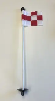 Golf Practice Putting Green Flagstick 33" Marker, Red White Checkered Jr. Flag