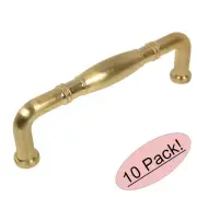 *10 Pack* Cosmas Cabinet Hardware Brushed Brass Handle Pulls #4313-96BB