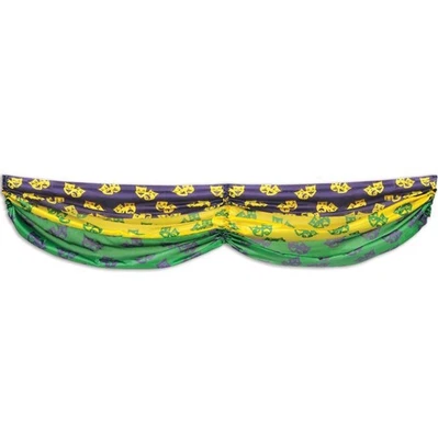 Mardi Gras Comedy & Tragedy Fabric Bunting 70" 2 Drapes Party Decorations
