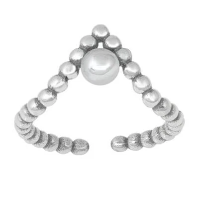 V-Shape Toe Ring Adjustable Band 925 Sterling Silver (8mm)
