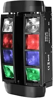 Spider Moving Head Light 8LEDs RGBW 4 in 1 LEDs Beam DJ Lights with Sound Activated,DMX-512 Control Perfect for Party Disco Wedding Live Stage Lighting