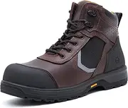 [MWORK] 6" Work Boots For Men Waterproof Leather ASTM F2413-18 Composite Safety Toe EH Rated Arch Support Anti Fatigue