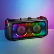 X Echo Flashing LED Boombox Speaker 10W 5 Hour Battery Life Black