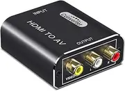 ELASO HDMI to RCA Converter, Composite CVBS AV to HDMI Adapter 1080p Video Downscaling PAL/NTSC for TV Stick, Chromecast, PC, Laptop, Xbox, HDTV, DVD