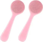 Pack of 2 Manual Facial Cleansing Brush, Waterproof Silicone Face Brush for Women, Cleaning Brush Face for Removing Makeup Residue, Pore Cleansing Face Cleansing