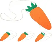 FOYTOKI 4pcs Carrot Buns Carrots Carrot Shape Drawstring Bag Fun Carrots Bag Wallet Bunny Bag Plush Shoulder Bag Snack Bags Purse School Bag Non-Woven Fabric Orange