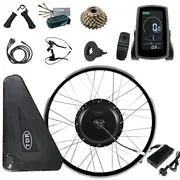 TDR 27.5 Inch Electric Bicycle Motor Conversion Kit 48V 1500W Rear Wheel EBike Kit LCD Display 7 Speed Freewheel Twist Throttle PAS Sensor 20AH Battery