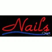 NEW “NAILS" 27x11 UNDERLINED SOLID/ANIMATED LED SIGN W/CUSTOM OPTIONS 20094