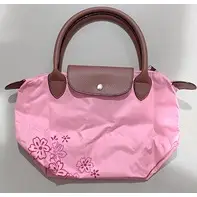在飛比找蝦皮購物優惠-SONIA RYKIEL 桑麗卡 粉紅色 折疊摺疊收納購物袋
