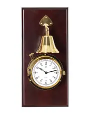 Bey-Berk Lacquered Brass Porthole Quartz Striking Bell Clock NoSize NoColor