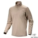 【ARCTERYX 始祖鳥】男 RHO LT ZIP NECK 刷毛內層套頭衫.保暖中層衣.上衣_X000005253-27589 煙燻棕