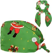 [YTYVAGT] Scrub Caps Women,Scrub Hats Suitable for Women,Christmas Floral Santa Claus