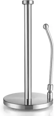 Stainless Steel Paper Towel Holder - Standing Paper Towel Dispenser with Adjusta