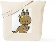 CafePress Katie Kangaroo Tote Bag Natural Canvas Tote Bag, Reusable Shopping Bag