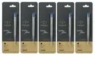 5 X Parker Quink Flow Ball Point Pen Refill Refills Blue Ink Medium Nib New