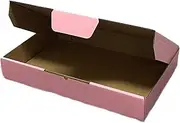 OZPACK Die Cut Cardboard Boxes (100pcs/220 x 145 x 35mm) – Gift, Packaging, Shipping Storage and Retail Boxes – Strong, Lightweight – WHITE (Pink)