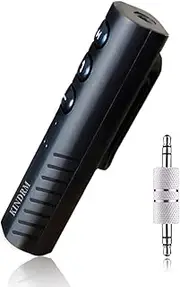 Bluetooth 5.0 Receiver, Mini Wireless Bluetooth 3.5mm AUX Jack Audio Adapter Portable Hands-Free Bluetooth Stereo Receiver for Headphones Car Speakers/Home Stereo Music Device (Black)