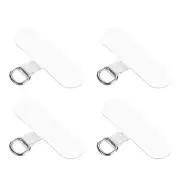 4 Pcs Phone Lanyard Patches PVC Phone Tether Tab with Metal Ring Transparent