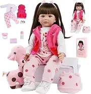 SYP Reborn Doll Lifelike 24 Inch 60 cm Reborn Baby Girl Soft Silicone Vinyl Simulation Reborn Baby Dolls Like Real Doll Handmade Reborn Toddler Girl Toy