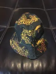 Ed Hardy Art For Life Bucket Hat Tiger Print Reversible Black