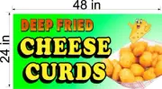 DEEP FRIED CHEESE CURDS VINYL BIG SIGN BANNER 2' X 4' NEW!
