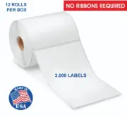 4" x 6" Direct Thermal Labels - Zebra 2844 Eltron ZP450. 250/Roll (12 Rolls)