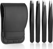 4 Pack Eyebrows Tweezers Set, Professional Stainless Steel Tweezers for Women &