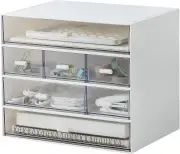 White Desktop Organizer Drawers - Elegant Three Tier Desktop Storage for Your Office Desk Supplies and Accessories,Dental Supplies